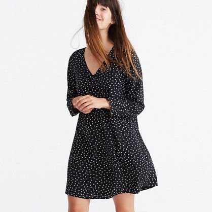 Silk Button-Back Dress in Star Scatter | Madewell