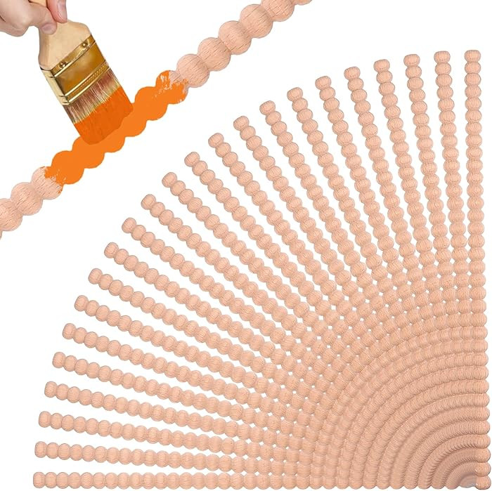 36 Pcs Decorative Beaded Wood Trim Half Wooden Beads Trim Molding Unfinished 3D Pearl Wood Moldin... | Amazon (US)