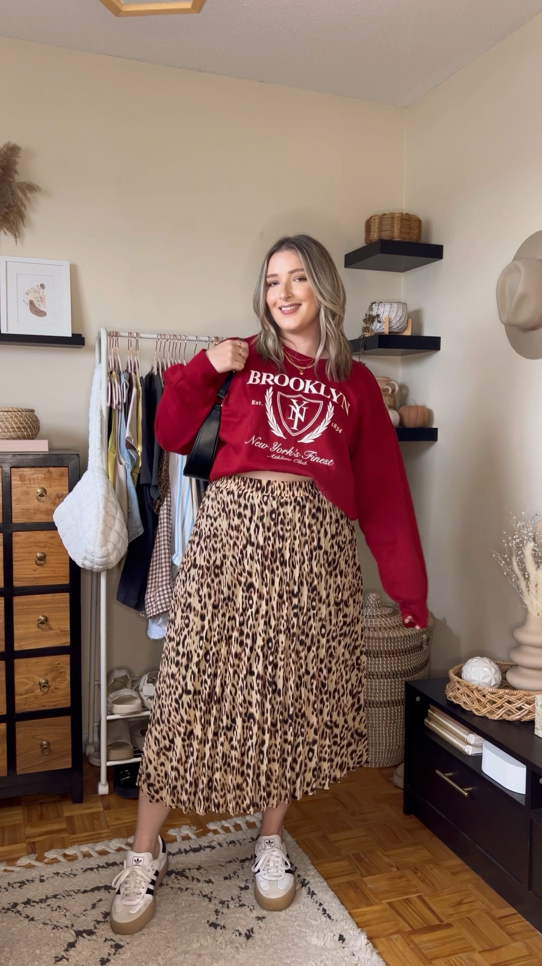 Styling fall trends! Sized up to XL in the red sweatshirt for an oversized fit. My leopard print skirt is an Amazon find and so good! It’s lined and fits TTS. I sized up 1 to XL for length since I’m 5’8. My adidas sambas are super comfy but run big - I’m usually a 9.5-10 and wear a 9


#LTKmidsize #LTKcanada #LTKautumn