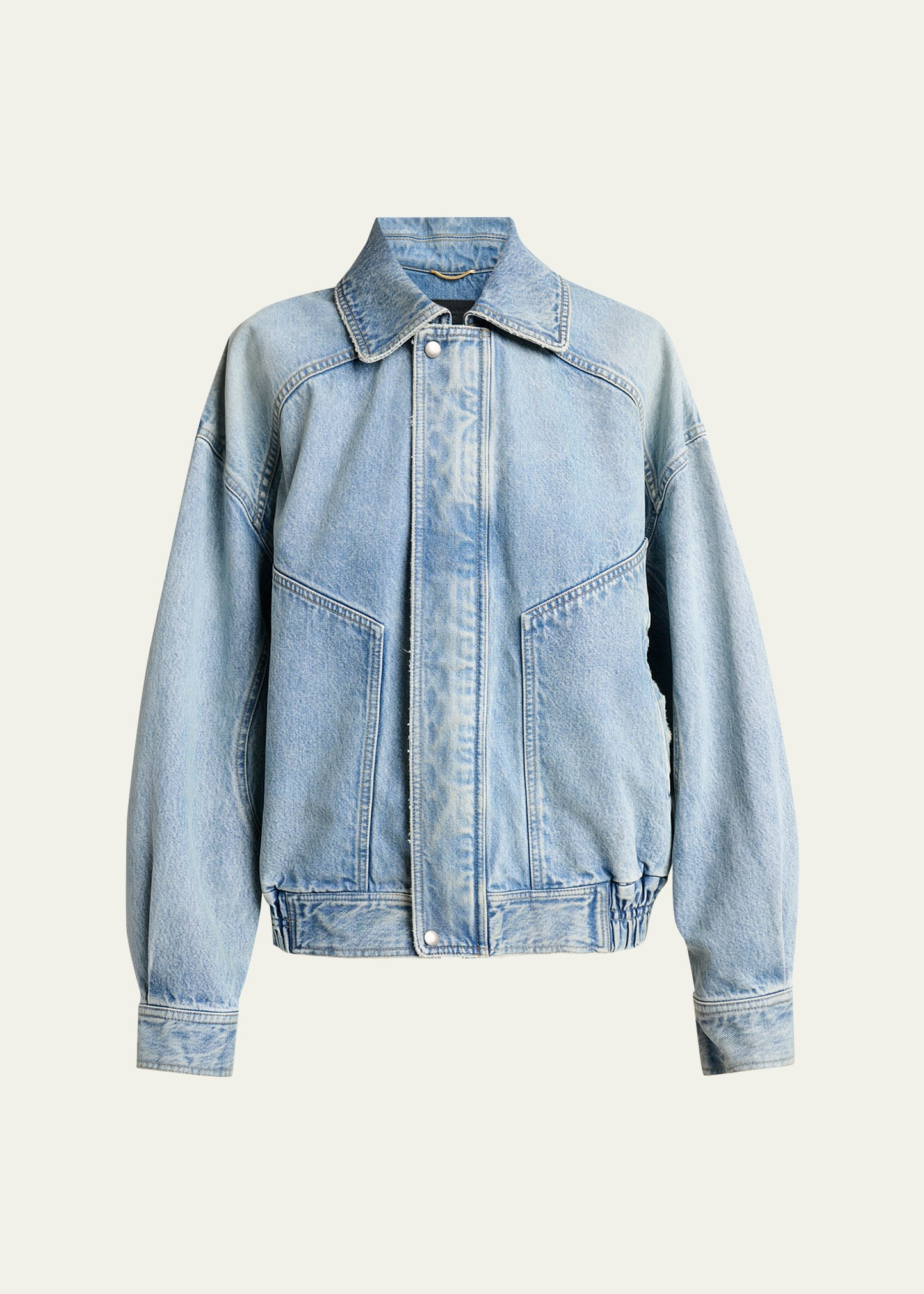 Saint Laurent Oversized Denim Zip Shirt Jacket | Bergdorf Goodman