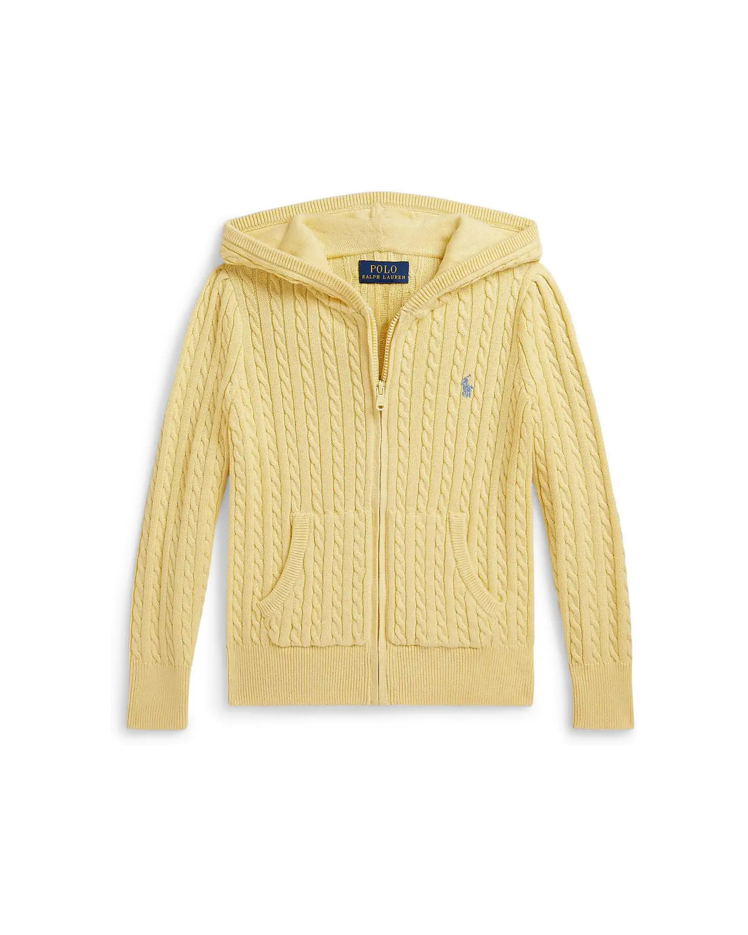Girl's Polo Ralph Lauren Kids Mini-Cable Cotton Full-Zip Hoodie (Toddler/Little Kid) | Zappos.com
