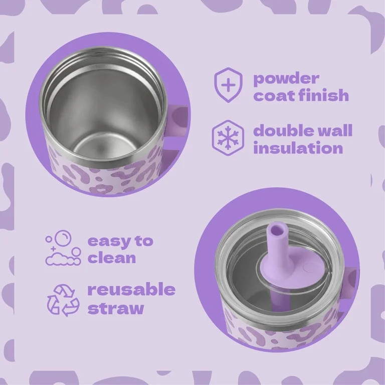 YAYA My First Travel Tumbler for Toddlers 3+ with Reusable Straw and Spill-Safe Lid, 12oz, Purple... | Walmart (US)