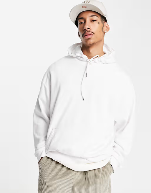 ASOS DESIGN oversized hoodie in white | ASOS (Global)