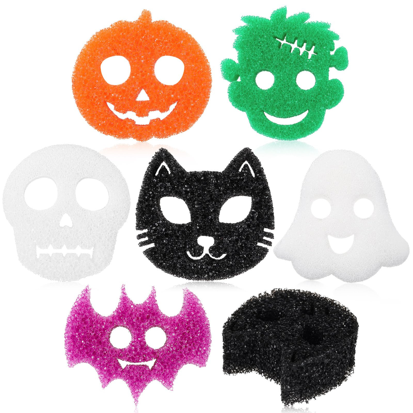 Baderke 6 Pcs Cleaning Sponges Kitchen Scrub Sponges Temperature Sensitive Non Scratch Household for Washing Dish Home(Halloween) | Amazon (US)
