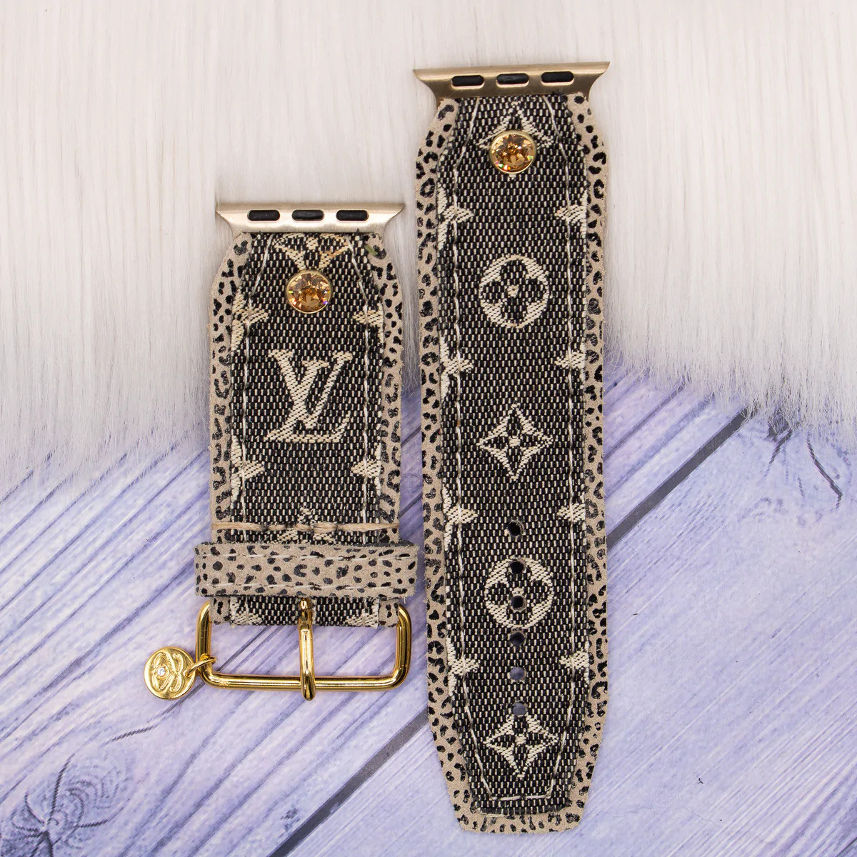 Upcycled Black LV Mini Lin Customizable Watchband | Sparkl