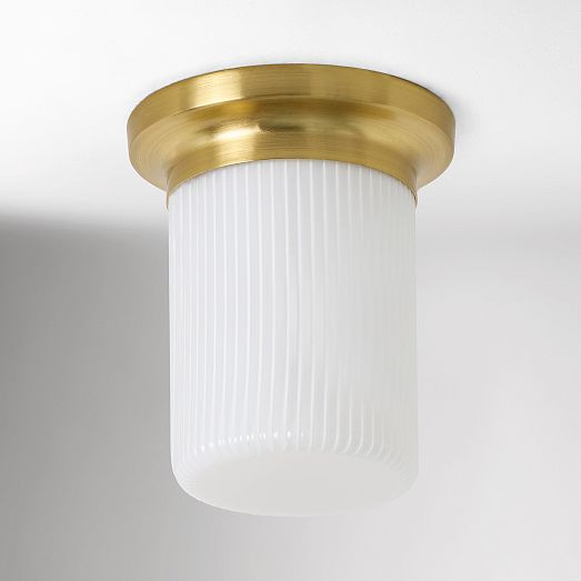 Weston Fluted Glass Flush Mount (5") | West Elm (US)