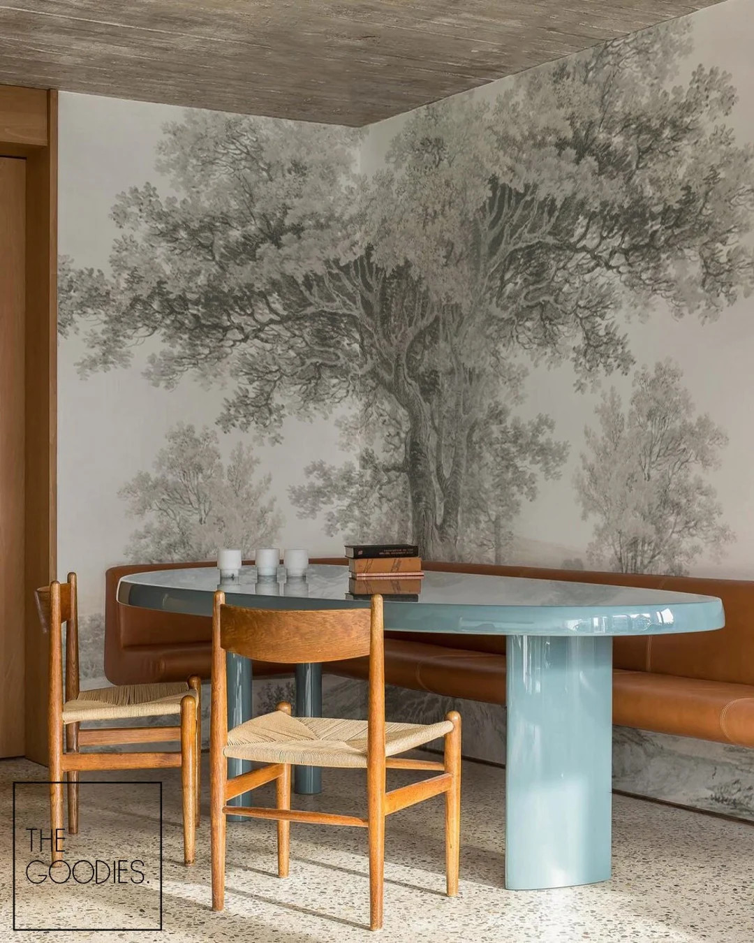 Muted Brown Tree Wallpaper Mural: English Pastoral Scene #257 - Etsy Canada | Etsy (US)