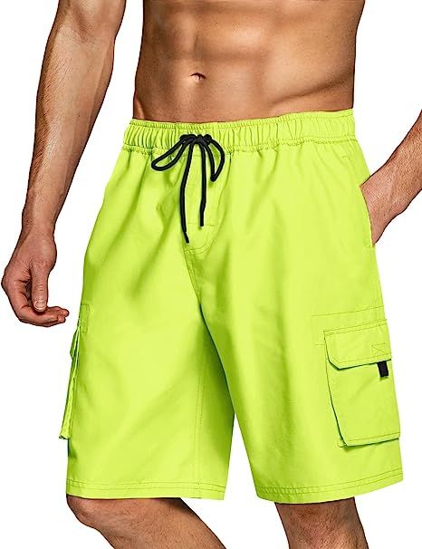 TSLA Men's 11 Inches Swim Trunks, Quick Dry Beach Board Shorts, Bathing Suits with Inner Mesh Lin... | Amazon (US)