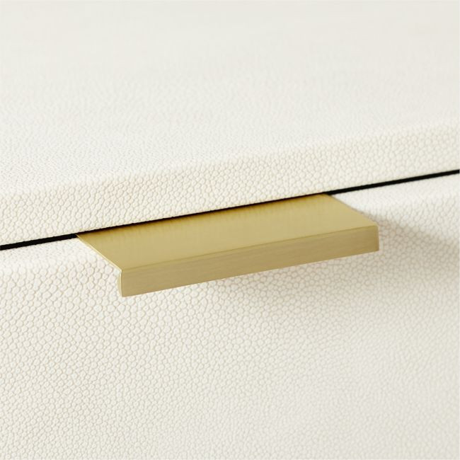 Damon edge drawer pull in brushed brass, 4 inch