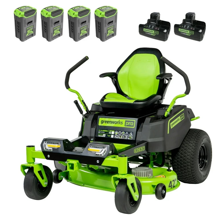 Greenworks 60V 42” Electric CrossoverZ Zero Turn Mower with (4) 8 Ah Batteries and (2) Dual Por... | Walmart (US)