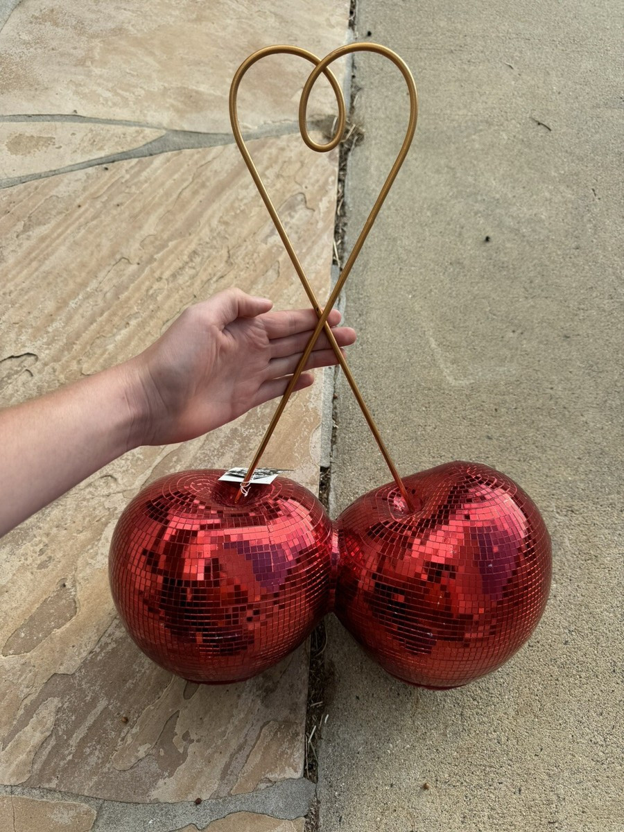 Oversized Jumbo Viral Disco Heart Valentines Double Cherries Cherry Home Decor | eBay US