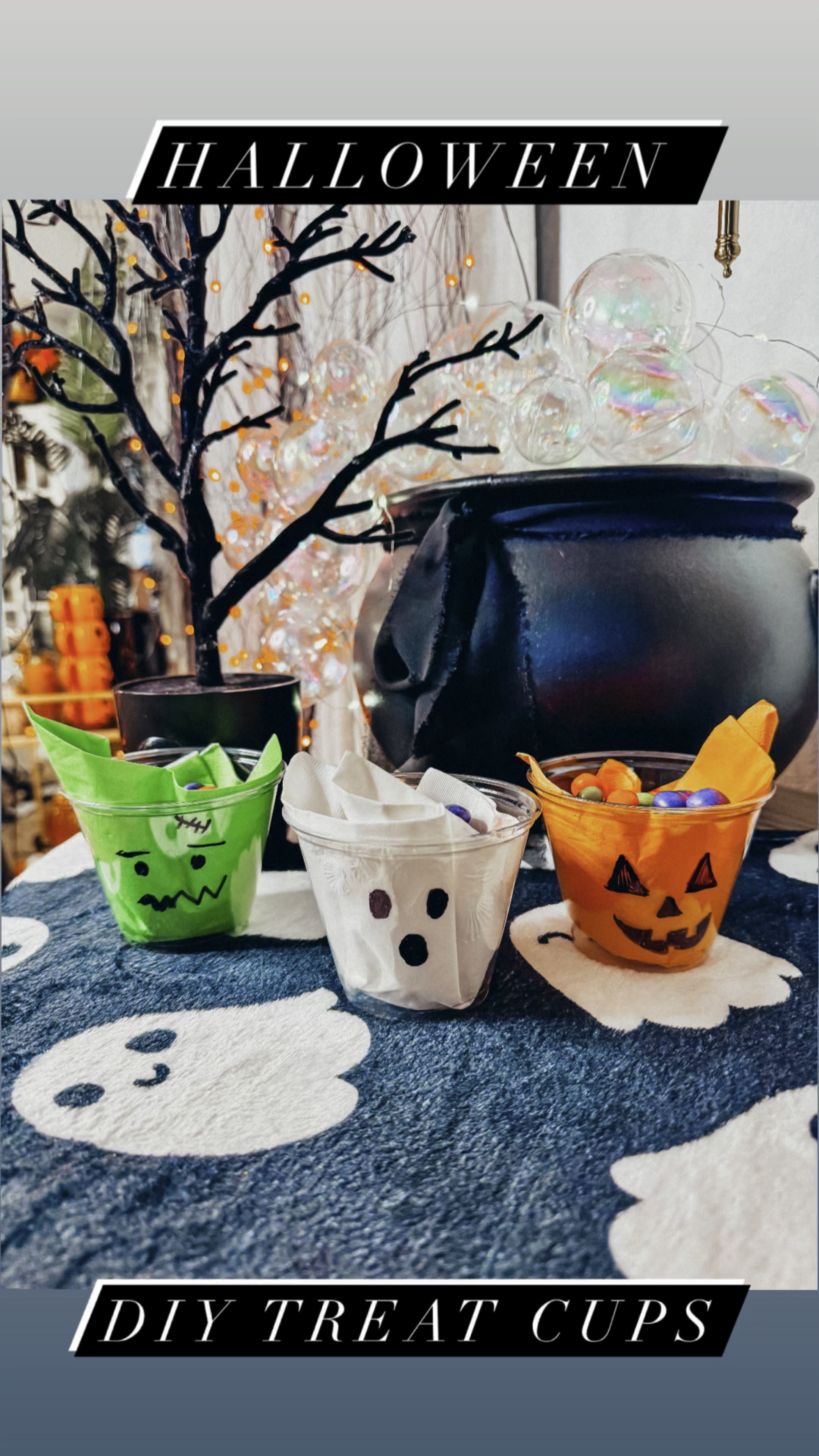 Diy Halloween Napkin Treat Cups! 👻🎃 Diy. Halloween. Home Decor. 

#LTKVideo #LTKHalloween #LTKFamily
