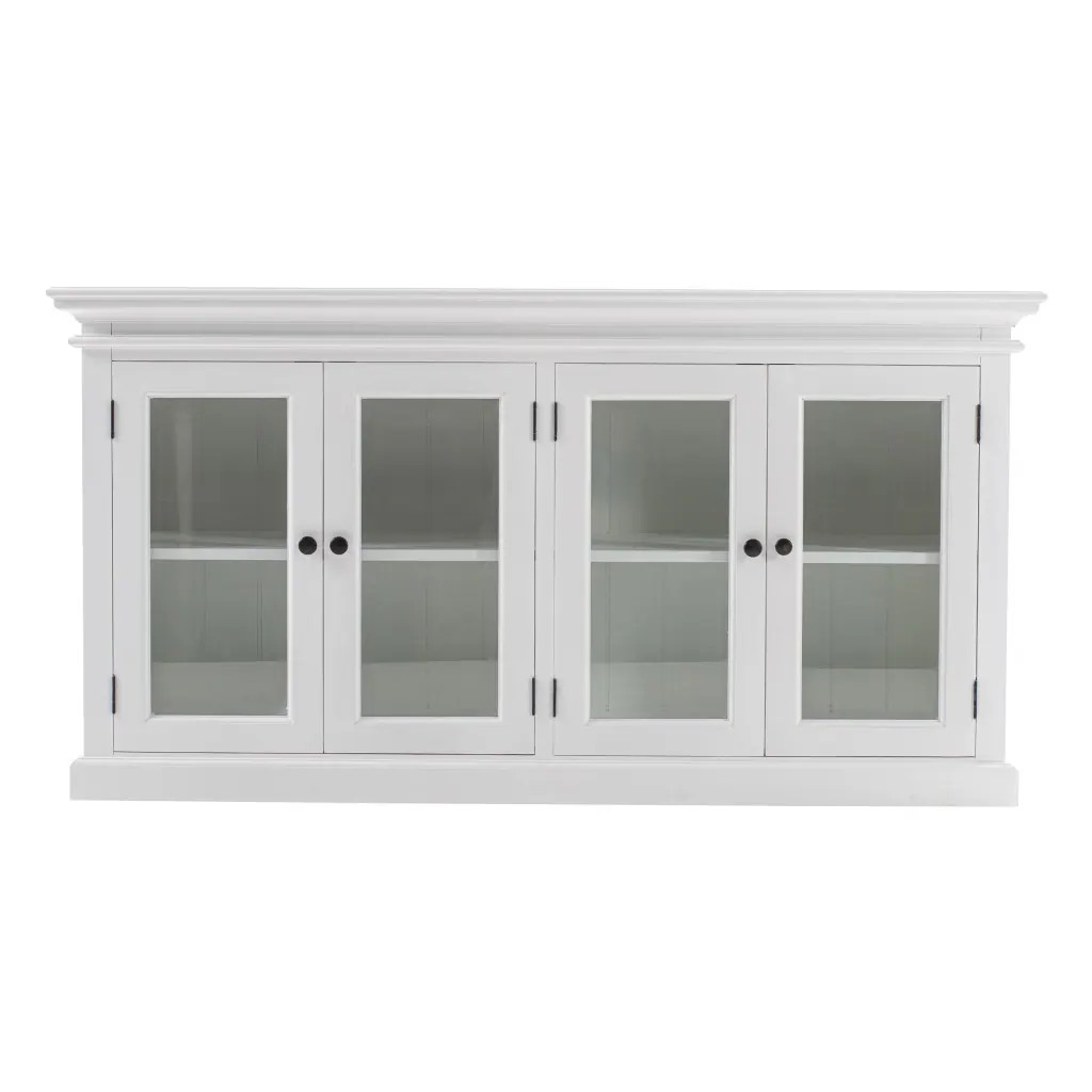 Modern Farm White Glass Door Buffet Server - 33.46" x 64.17" x 19.69 | Bed Bath & Beyond