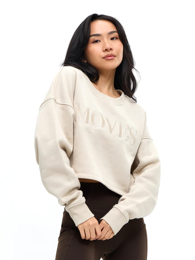 Moves Fleece Crop Pullover - Onyx Black | Buffbunny