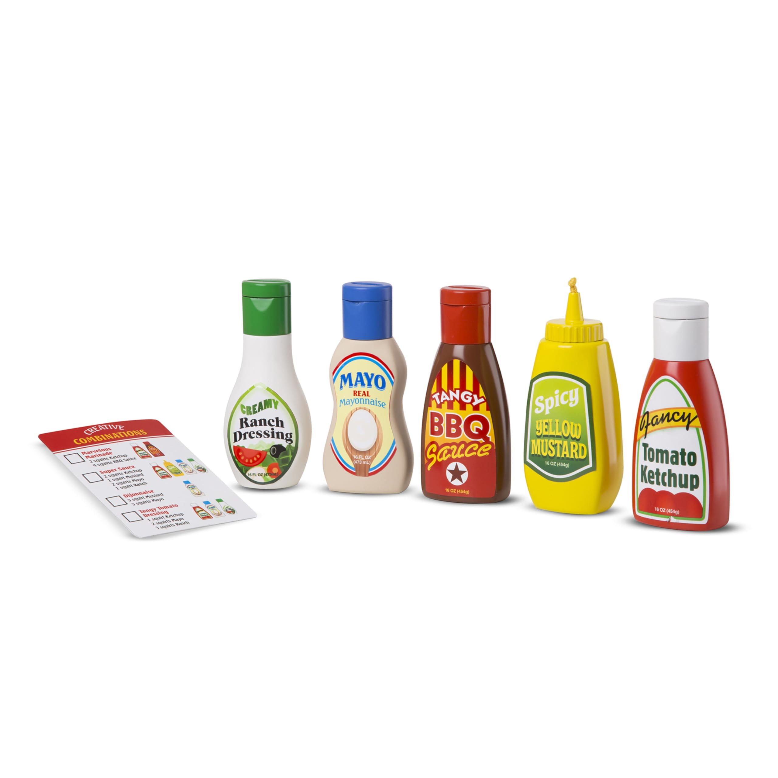 Melissa & Doug 5-Piece Favorite Condiments Play Food Set Play Ketchup and Mustard Bottles, Preten... | Amazon (US)