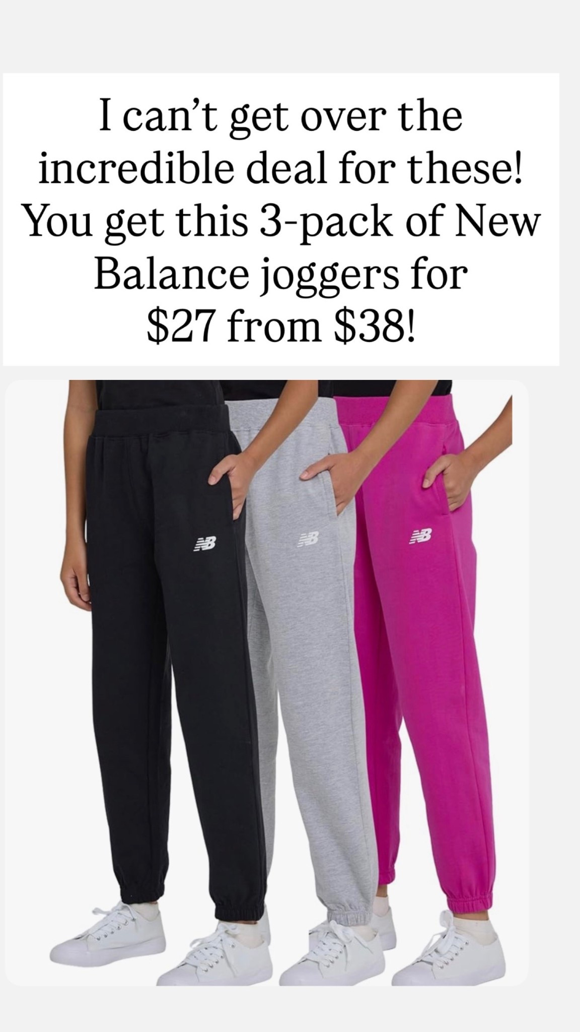 New Balance sweatpants deal for girls ❤️ 3-pairs for $27!!!

#LTKKids