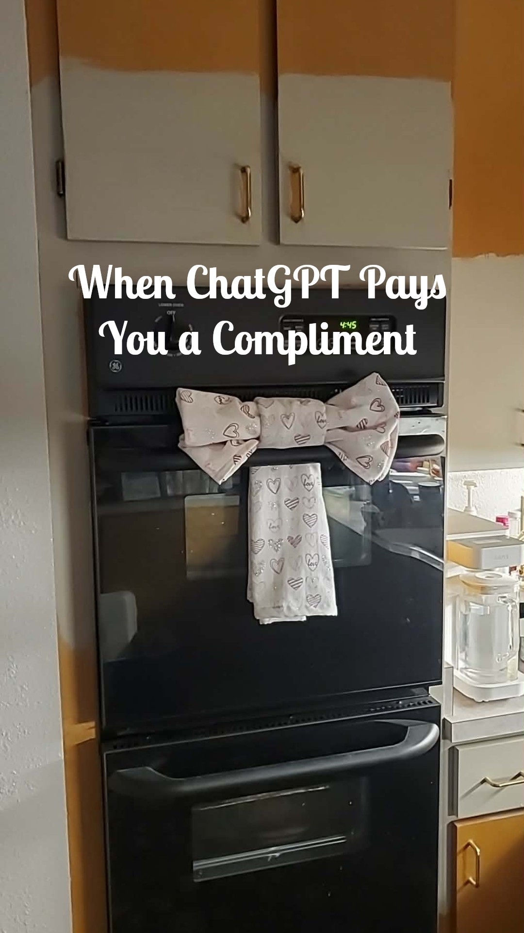 We are repainting our kitchen cabinets, and I consulted ChatGPT with a paint question, using this photo so it could see exactly what I was working with.
It replied back with an answer about the paint, and then said “and cute towel bow decoration!” 🤣
Ummmm… thanks! 

PS - I find that switching out themed towels is a super easy way to add a holiday or seasonal touch in the kitchen when you don’t have a lot of counter space!

@Target @tjmaxx @Etsy @QVC Amazon Walmart @HSN @Marshalls @Wayfair 

#LTKdayinmylife #LTKstorytime #LTKHome