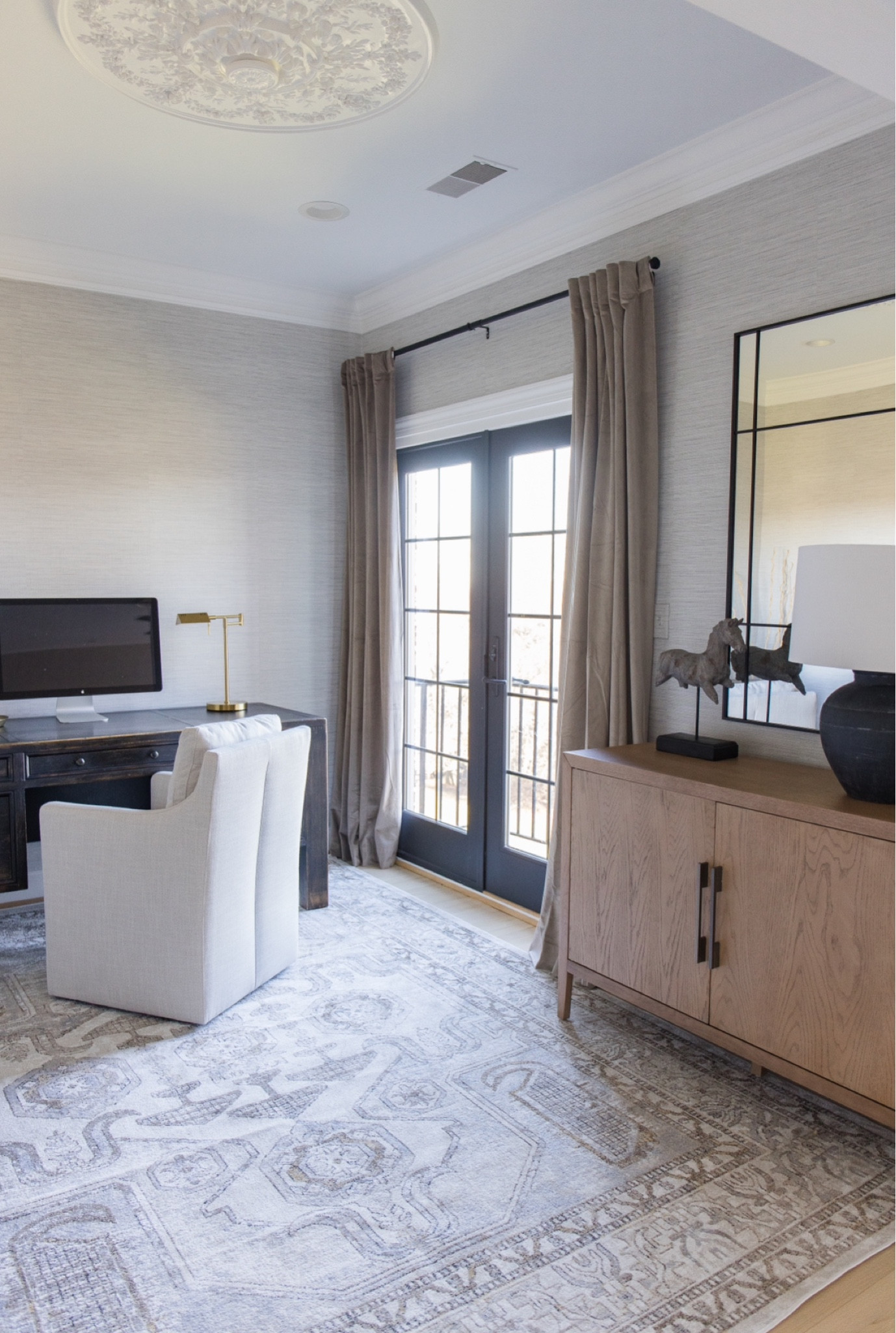 Home office decor! Desk chair, cabinet, mirror, area rugg

#LTKsalealert #LTKhome #LTKstyletip