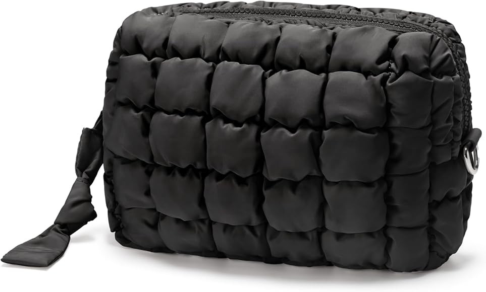 Quilted Makeup Bag Puffy Cosmetic Bag Cute Puffer Travel Toiletry Bag for Women, Large Makeup Pou... | Amazon (US)