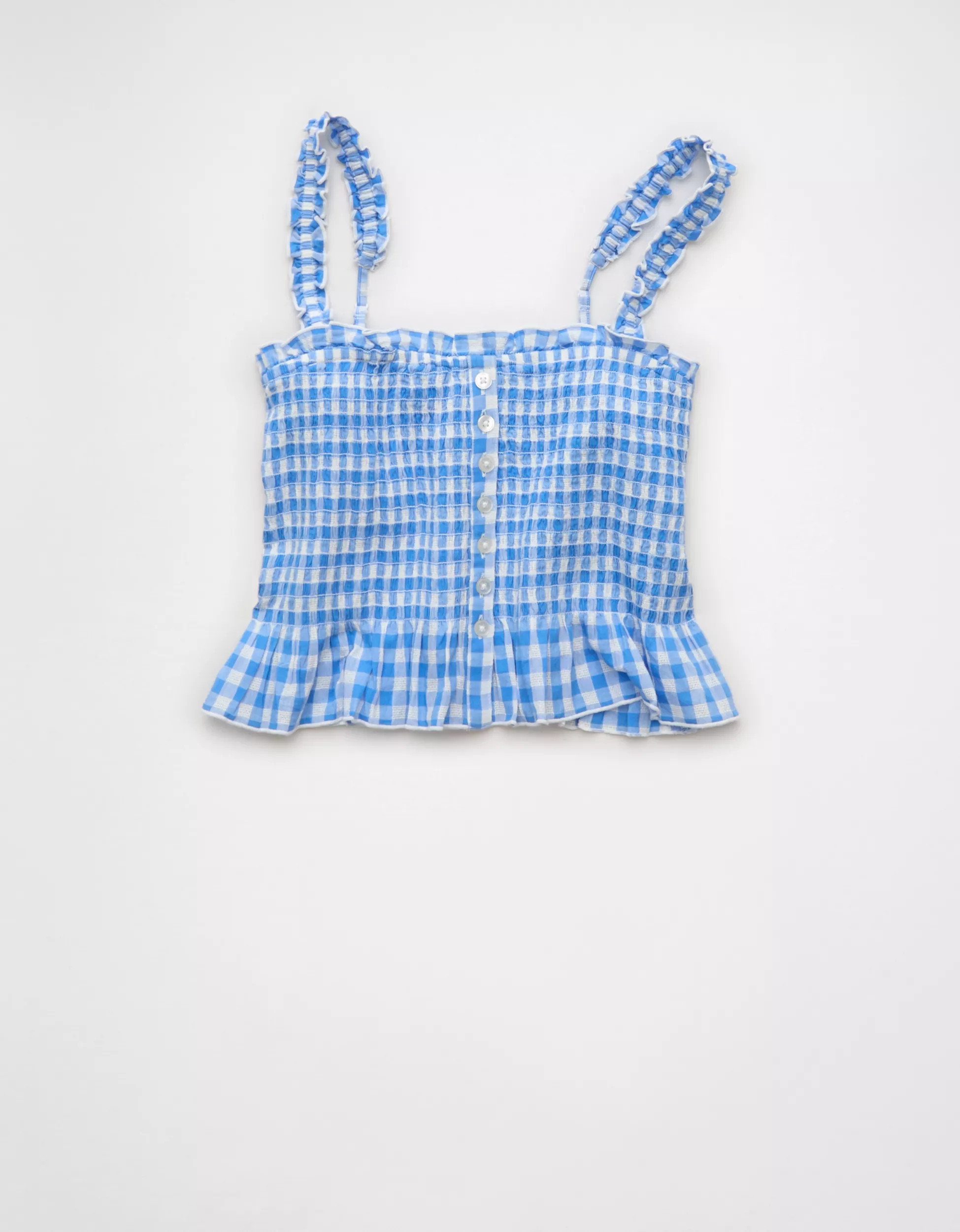 AE Smocked Button-Up Cami | American Eagle Outfitters (US & CA)