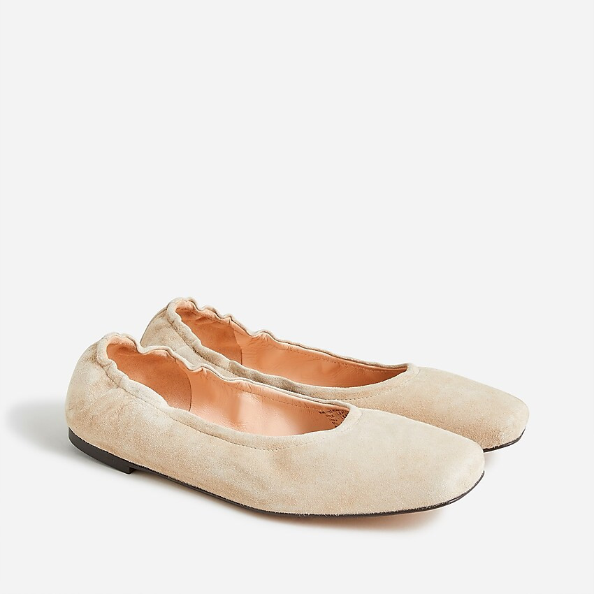 Anya scrunchie ballet flats in suede | J. Crew US