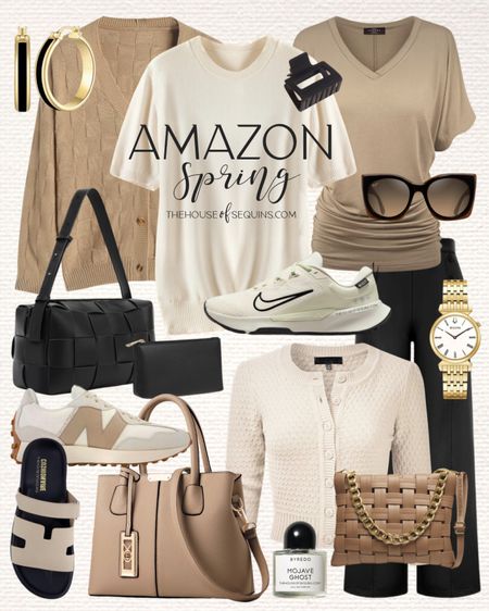 Shop these Amazon spring outfit  finds! Neutral workwear looks, cropped cardigan, Dolman top, woven bag, tote bag, wide leg pants trousers, short sleeve sweater, New Balance 327 and Nike Juniper Trail 2 sneakers, Hermès Chypre sandal look for less and more! 

Follow my shop @thehouseofsequins on the @shop.LTK app to shop this post and get my exclusive app-only content!

#liketkit #LTKMostLoved 
@shop.ltk
https://liketk.it/4vME4

#LTKstyletip #LTKworkwear