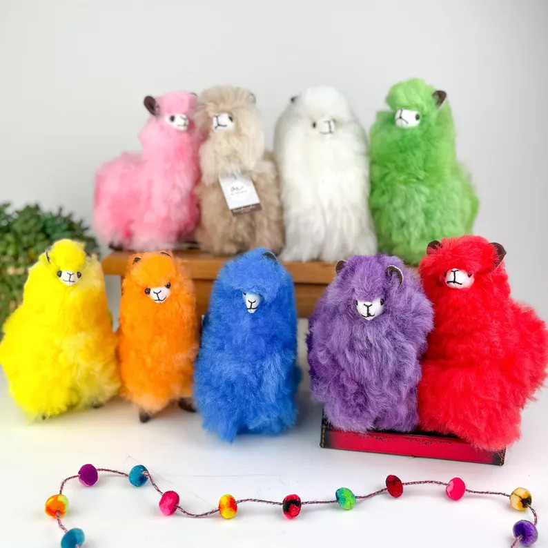 Mini Alpaca Stuffed Animal: Handmade Peruvian Llama Fur Plushie (6") - Etsy | Etsy (US)