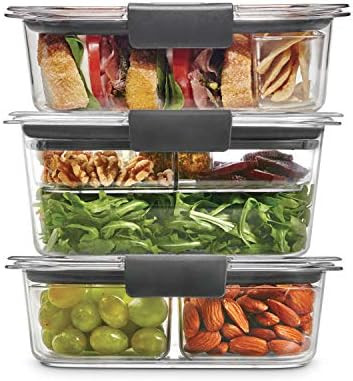 Rubbermaid Leak-Proof Brilliance Food Storage 12-Piece Plastic Containers with Lids | Bento Box S... | Amazon (US)