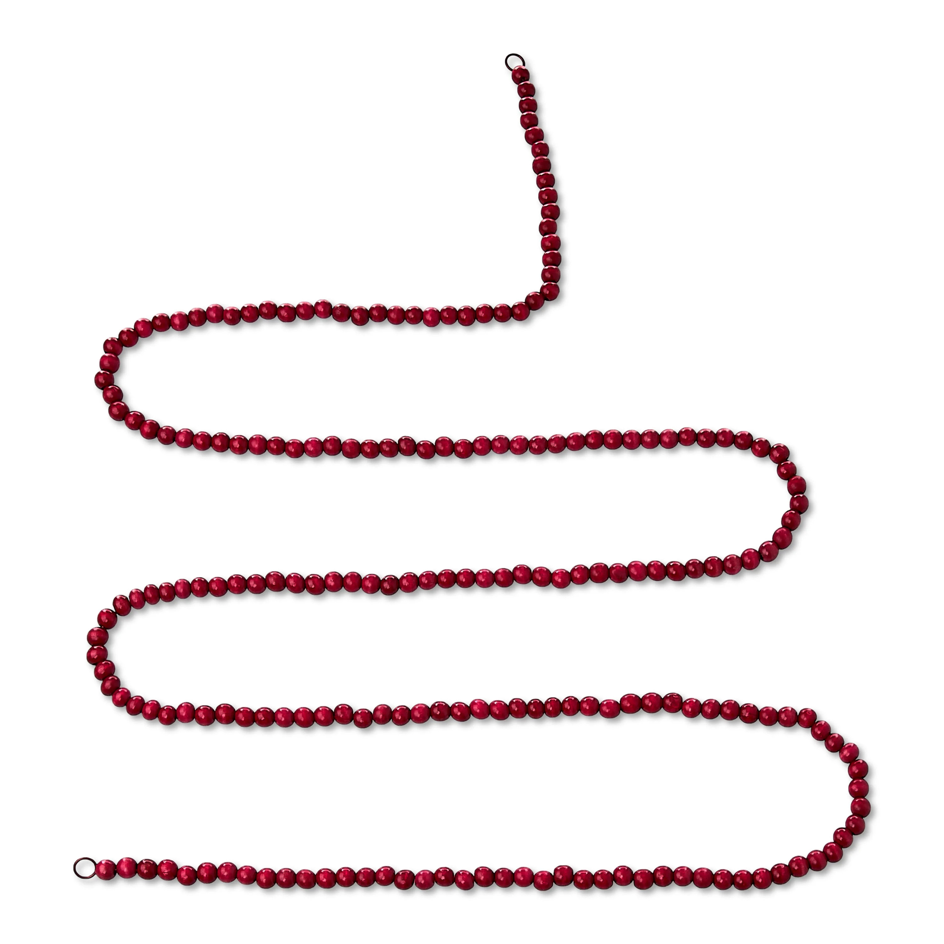 Round 14mm Wood Bead Christmas Garland, Red, 9', by Holiday Time | Walmart (US)