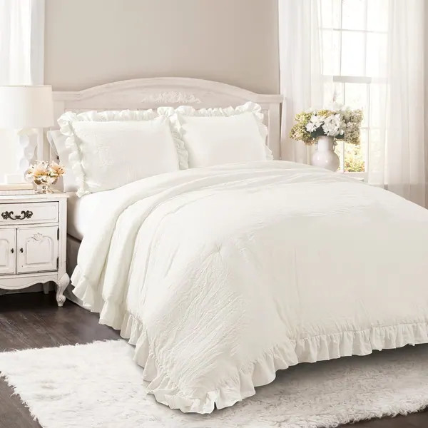 Lush Decor Reyna 3 Piece Comforter Set - Wheat - Full - Queen | Bed Bath & Beyond