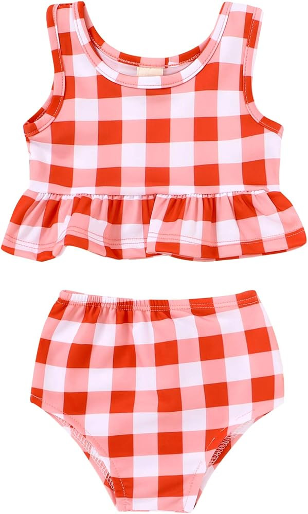 YOUNGER TREE Toddler Baby Girls Summer Swimsuit Sleeveless Striped Swimwear Two-Piece Suit Beach ... | Amazon (US)