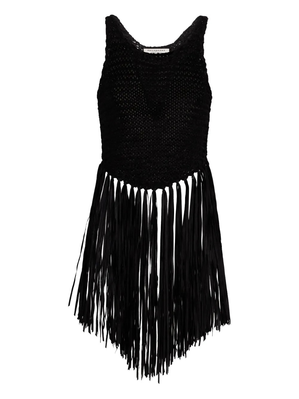 Philosophy Di Lorenzo Serafini fringe-detail top - Black | Farfetch Global