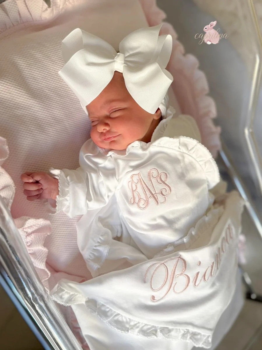 White Ruffle Coming Home Outfit for Baby Girl | Caprilina