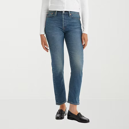 Levi's Wedgie Straight Womens High Rise Straight Leg Jean, 27, Blue | JCPenney