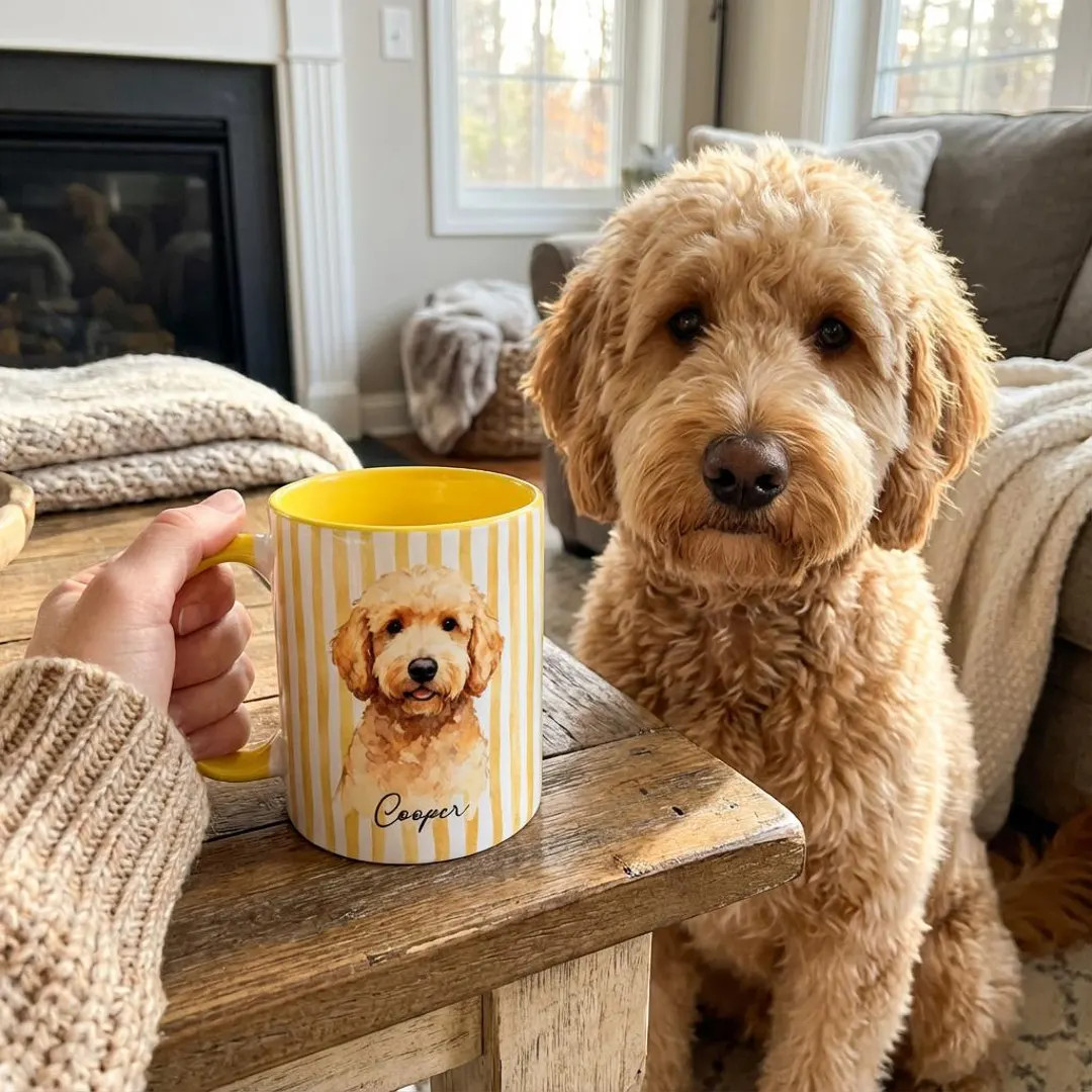 Custom Pet Portrait Mug, Personalized Watercolor Drawing from Dog & Cat Photo Cup, Pet Face Pictu... | Etsy (Global)