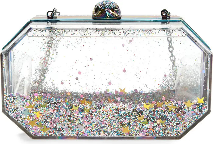 Kurt Geiger London Kensington Iridescent Glitter Clutch | Nordstrom | Nordstrom