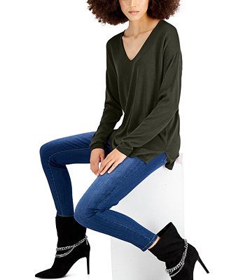 Solid V-Neck Sweater, Created for Macy's | Macys (US)