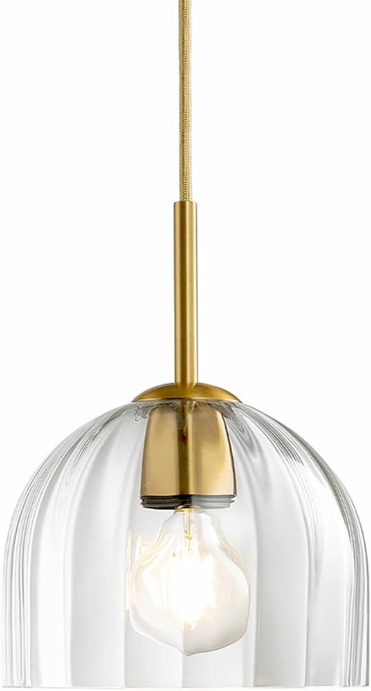 Modern Pendant Lights Kitchen Island, Bell Shape Pendant Light with Brushed Brass Gold Finished M... | Amazon (US)