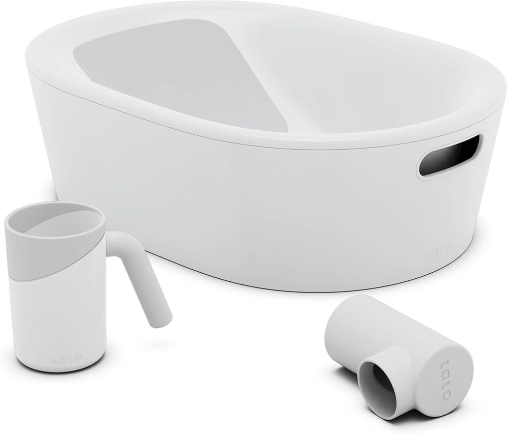 Lalo Bathtime Starter Kit - Modern Baby Bathtub, Rinse Cup & Spout Cover Bundle, Safe & Clean Des... | Amazon (US)