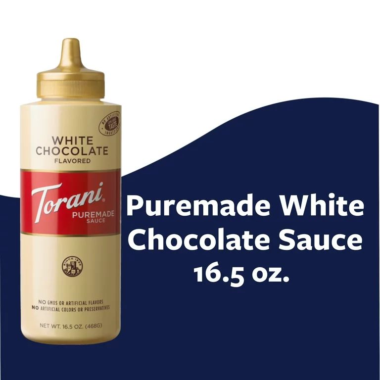 Torani Puremade White Chocolate Sauce, Authentic Coffeehouse Sauce and Dessert Topping, 16.5 oz | Walmart (US)