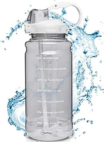 El Maigo Motivational Half Gallon Water Bottle with Straw & Time Marker - Leakproof Flip Top 64 O... | Amazon (US)