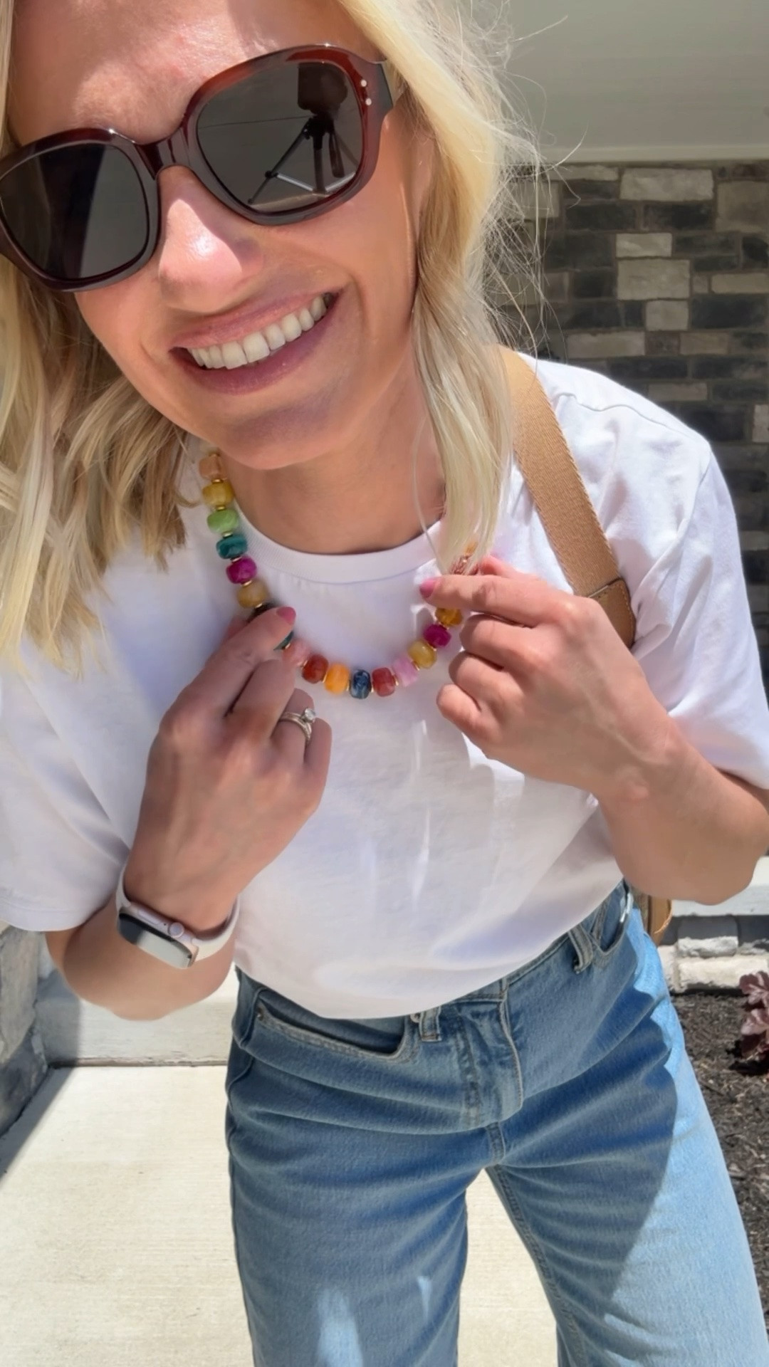 What I wore today! I’m obsessed with this colorful beaded necklace! 
Top- small
Jeans- 0

#LTKootd #LTKSeasonal #LTKPetite