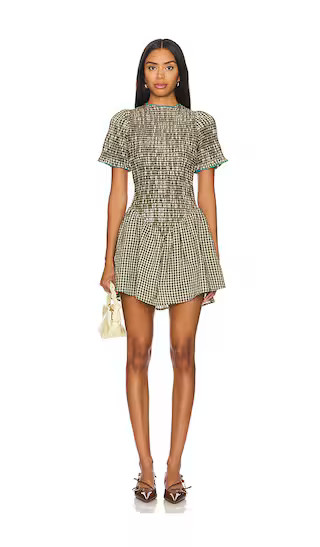 Ruched Mini Dress in Biscuit Plaid | Revolve Clothing (Global)