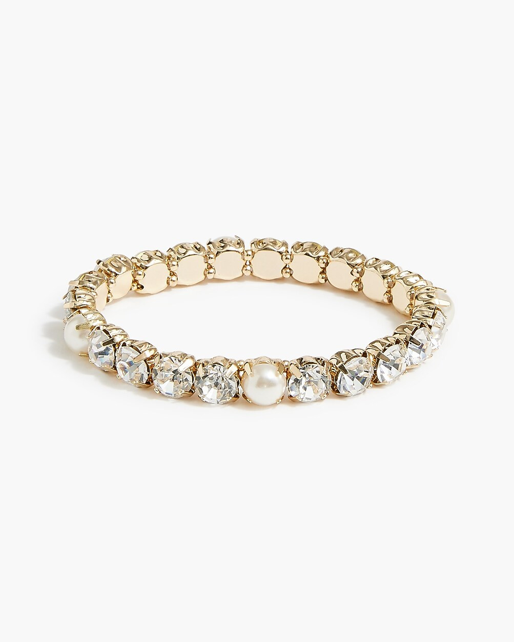 Crystal and pearl stretch bracelet | J.Crew Factory