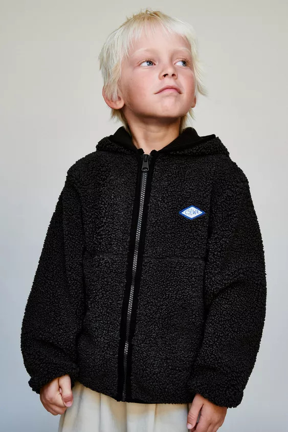 FAUX SHEARLING JACKET WITH HOOD | Zara UK