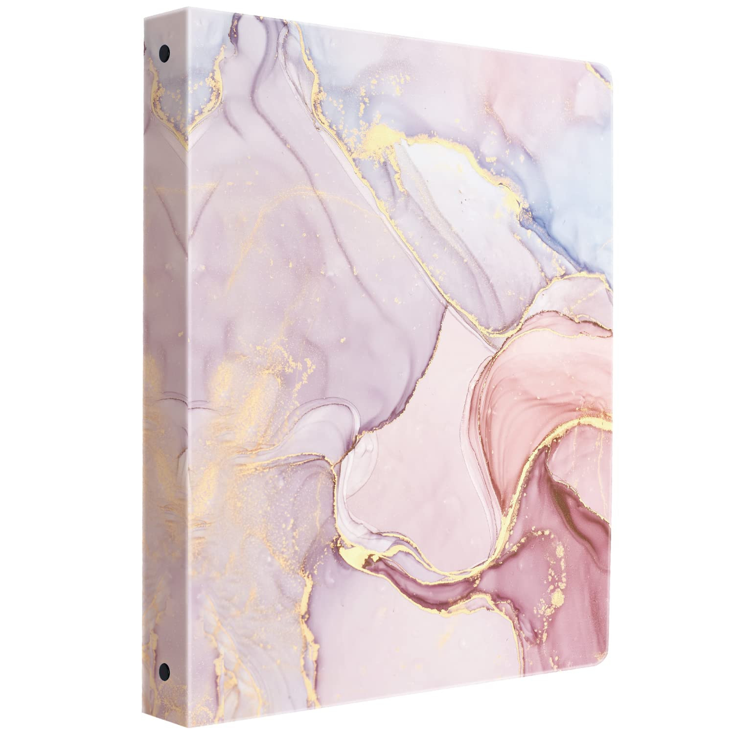 WAVEYU Cute Marble 3 Ring Binders, Pink 3 Round Ring Binder 1 Inch (Letter Size), Three Ring Bind... | Amazon (US)