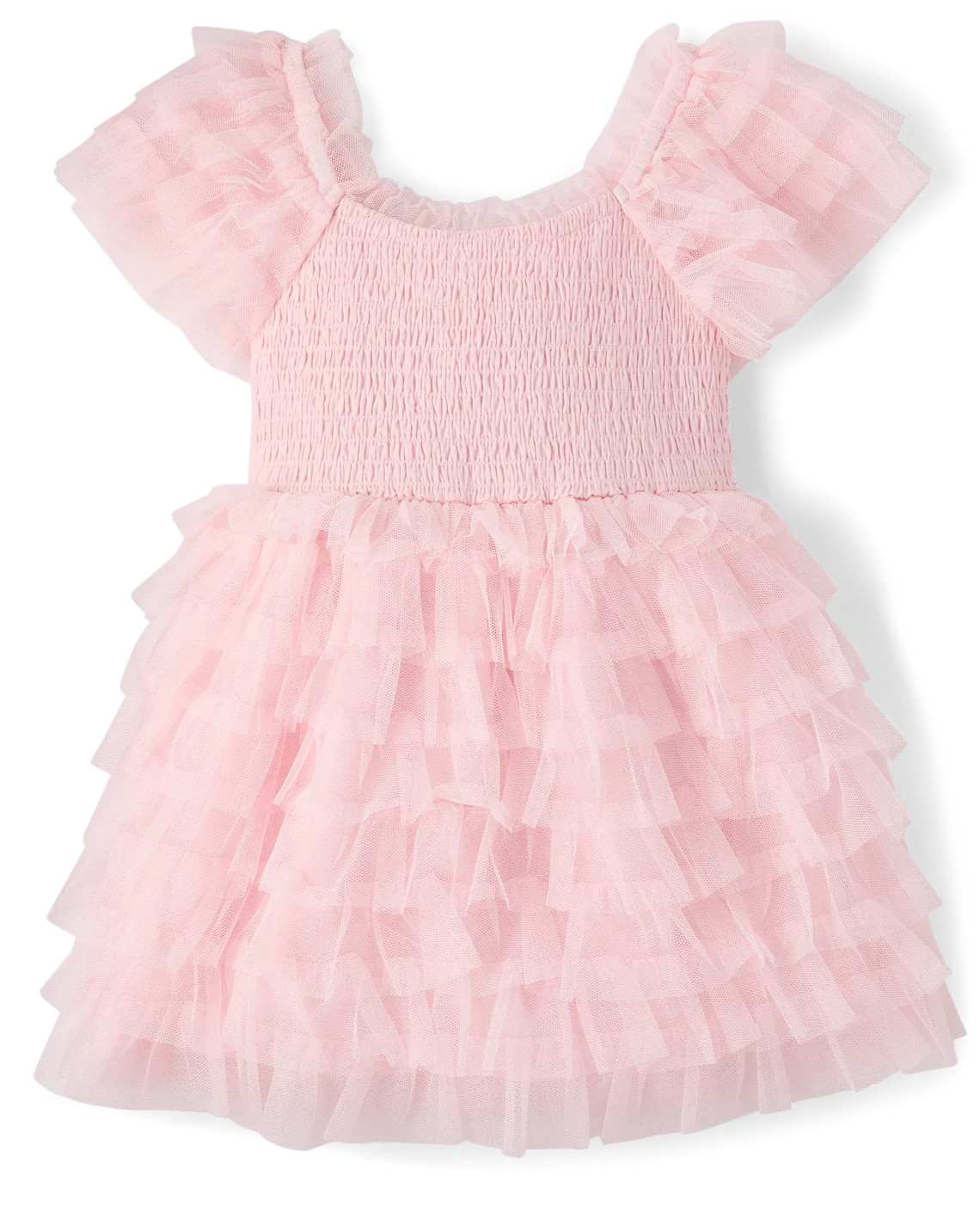 Baby And Toddler Girls Smocked Tulle Ruffle Dress - pink | The Children's Place