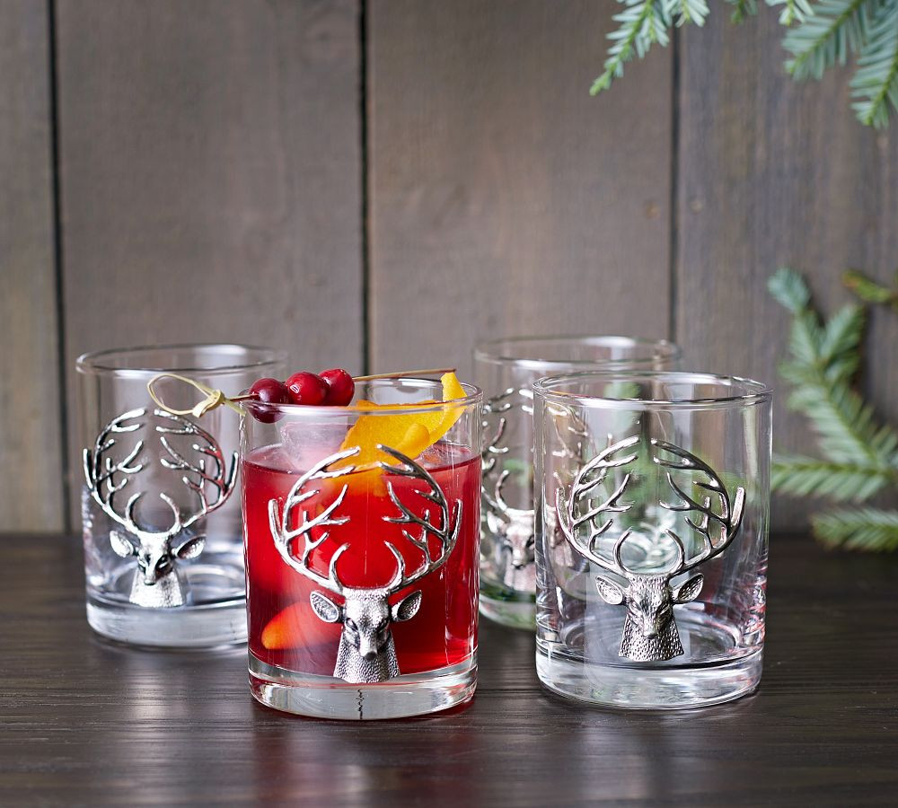 Figural Stag Double Old Fashioned Glasses - Set of 2 | Pottery Barn (US)