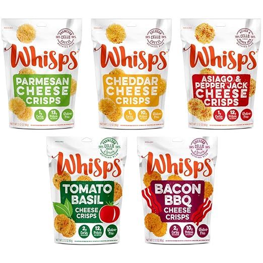 Whisps Cheese Crisps 100% Cheese Crunchy Assortment | Keto Snack, No Gluten, No Sugar, Low Carb, ... | Amazon (US)