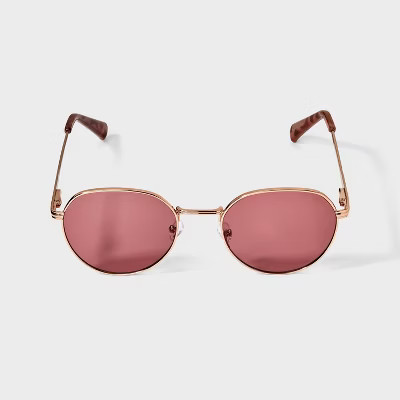 Women's Metal Round Sunglasses - A New Day™ Rose Gold | Target